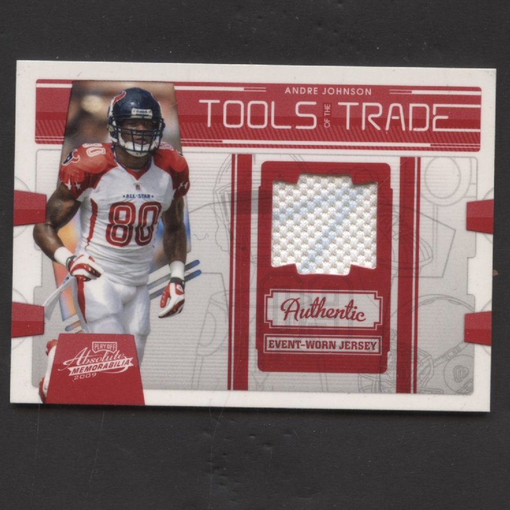2009 ABSOLUTE FOOTBALL TOOLS OF THE TRADE ANDRE JONSON JERSEY RELIC CARD